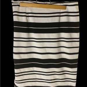 Calvin Klein Women’s Black & White Striped Pencil Skirt Size 10